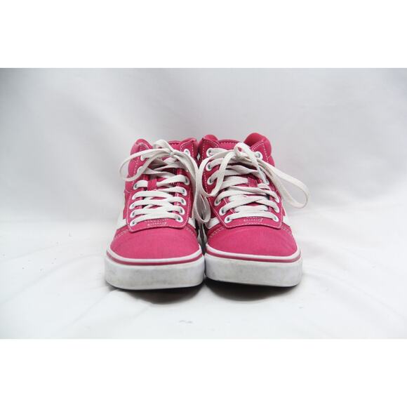 Vans Old Skool Sk8-Hi High Top Shoes Women's Size 7 Hot Pink White Sneakers - Picture 4 of 7
